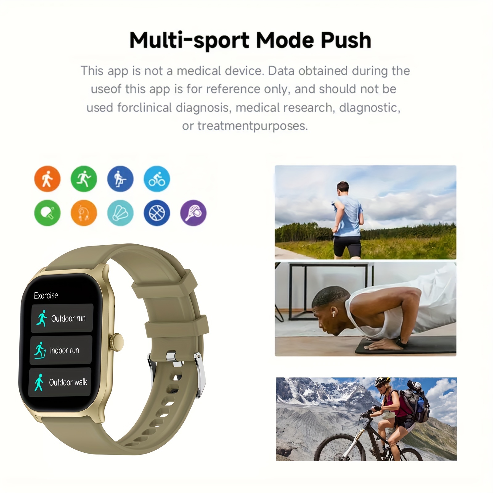 smart watch wireless calling dial multi sport mode calling reminder and rejection sms reminder sports watches change wallpaper sports monitoring for ios andriod details 1