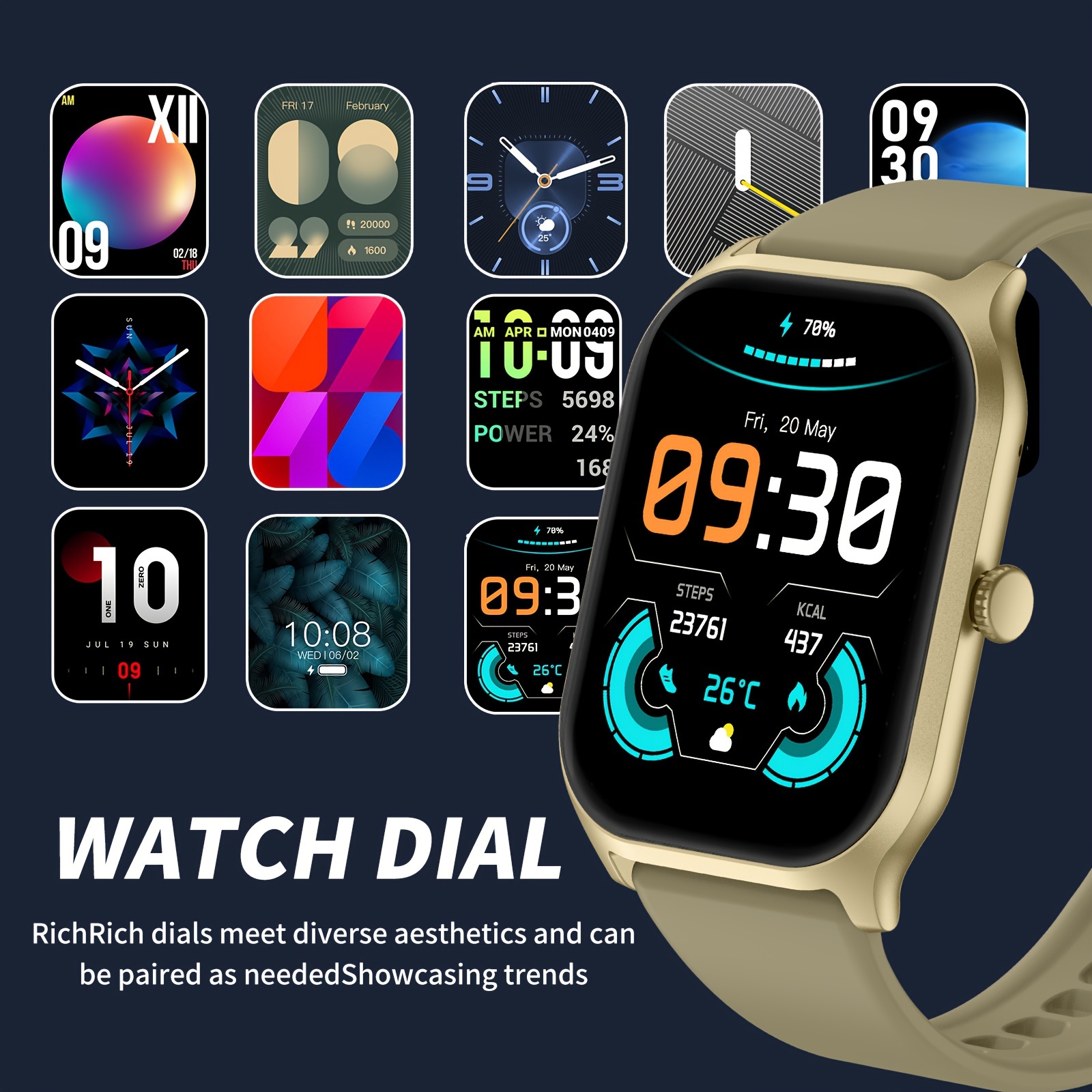 smart watch wireless calling dial multi sport mode calling reminder and rejection sms reminder sports watches change wallpaper sports monitoring for ios andriod details 2