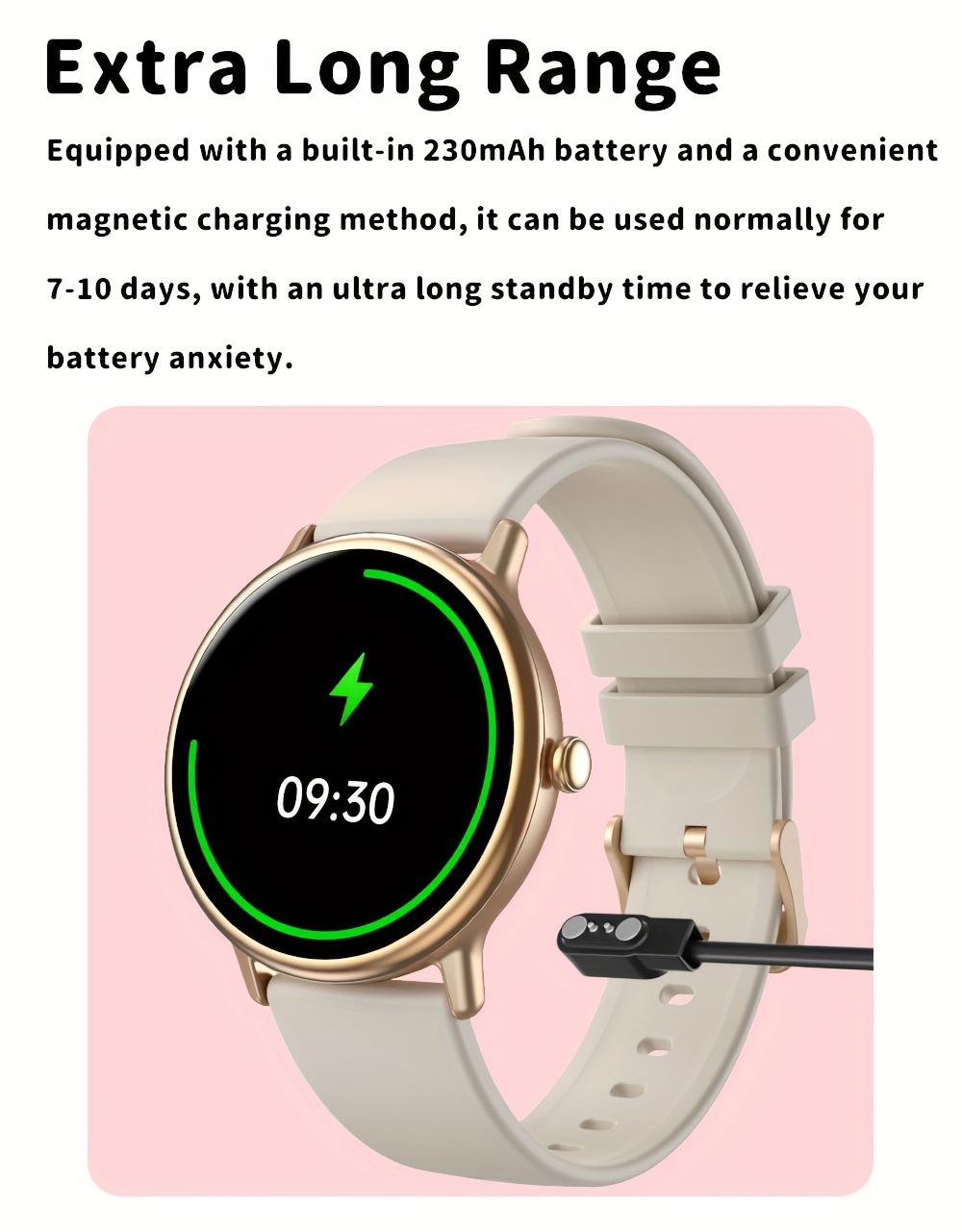 eymu waterproof smart watch with 1 43 hd amoled full color large screen one touch   voice assistant notifications wireless calling music control remote camera 100 sports modes ideal gift for her details 14