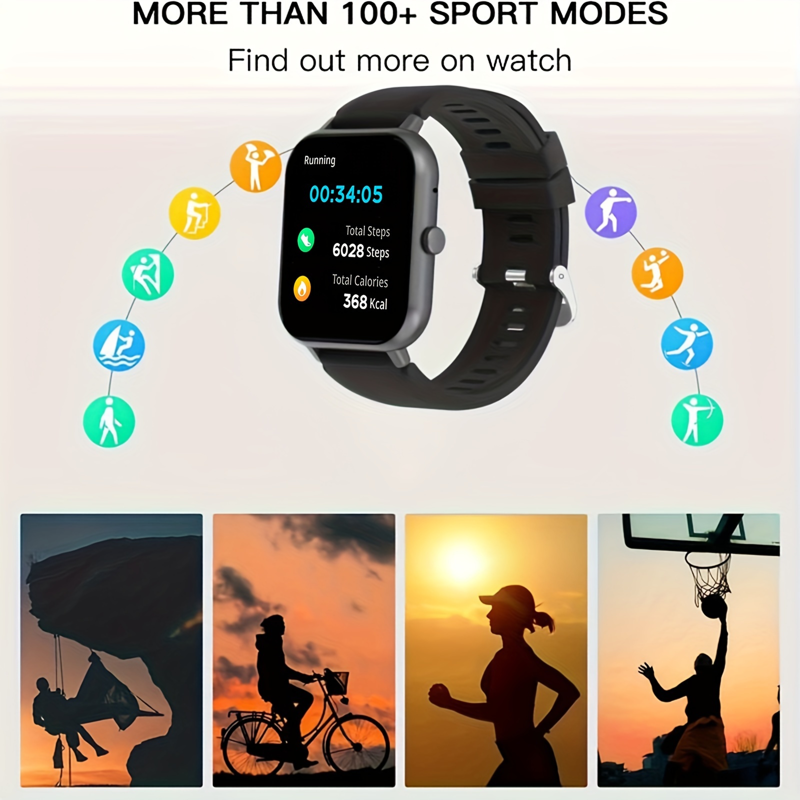 smart watch wireless calling dial multi sport mode calling reminder and rejection sms reminder various app reminders sports watches change wallpaper for ios andriod details 2