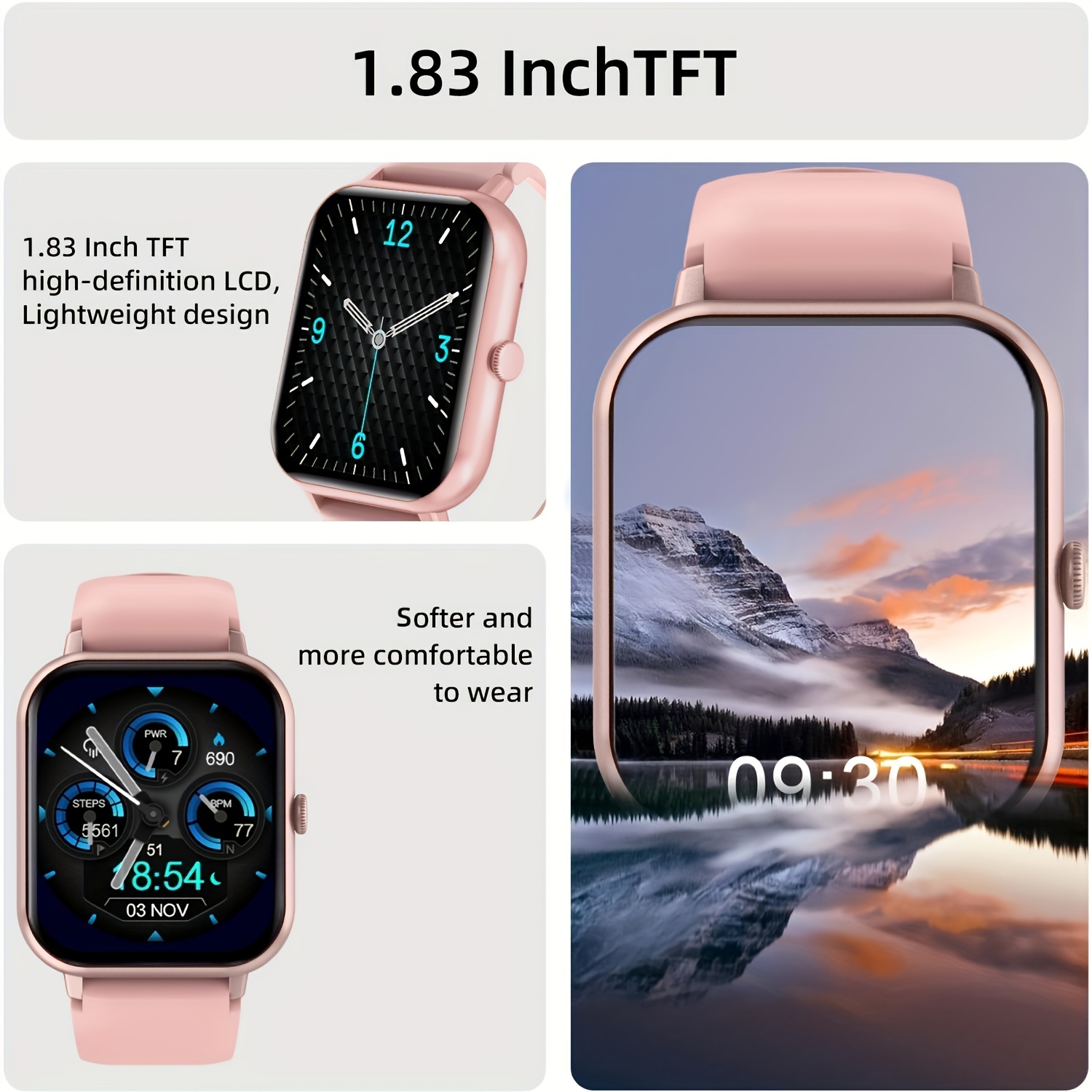 2024 new 1 83 full touch screen smartwatch wireless calling fitness   with 100 modes pedometer calorie counter for men and women details 14