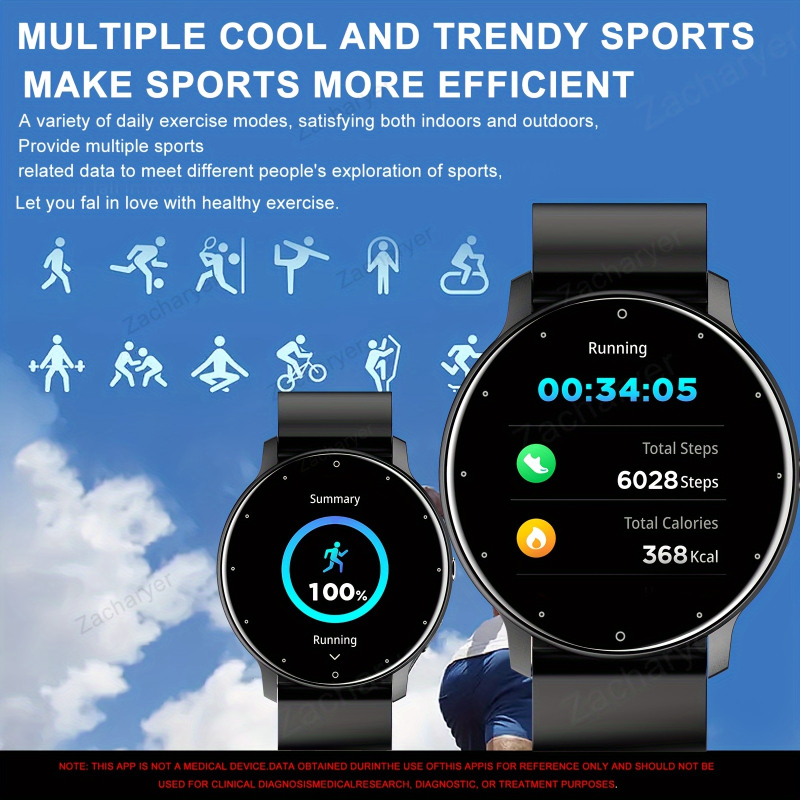 smart watch wireless calling dial multi sport mode for ios andriod activity monitoring sms reminder information reminder various app reminders suitable for men and women sports watches change wallpaper details 0