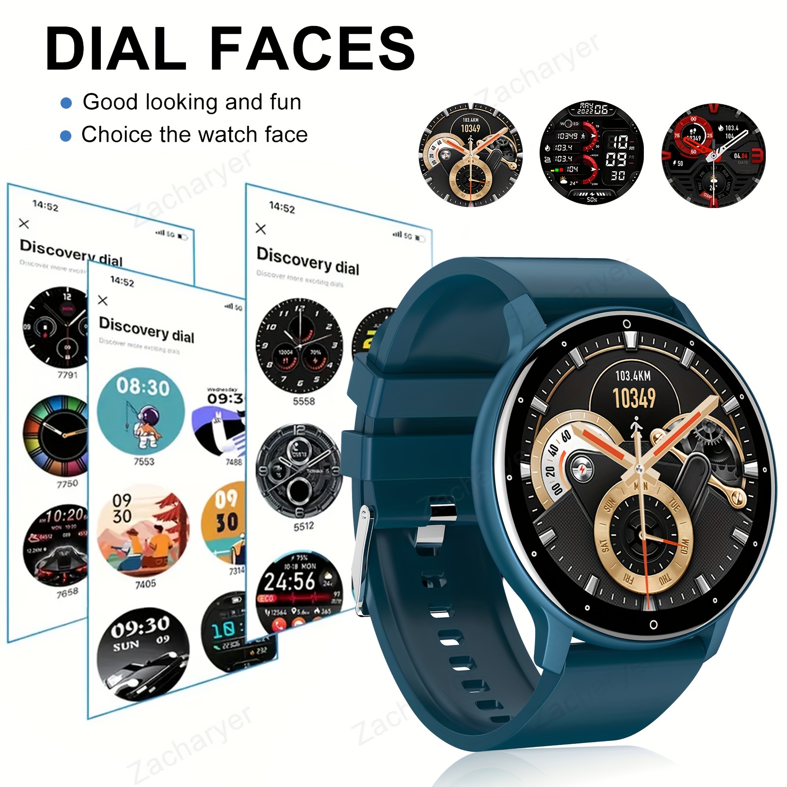 smart watch wireless calling dial multi sport mode for ios andriod activity monitoring sms reminder information reminder various app reminders suitable for men and women sports watches change wallpaper details 1