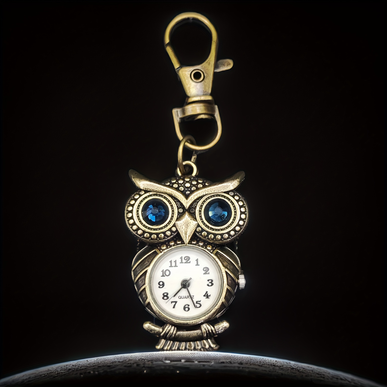 vintage owl quartz pocket watch with clip cute   care nurse watch doctor paramedic medical brooch fob watch details 0