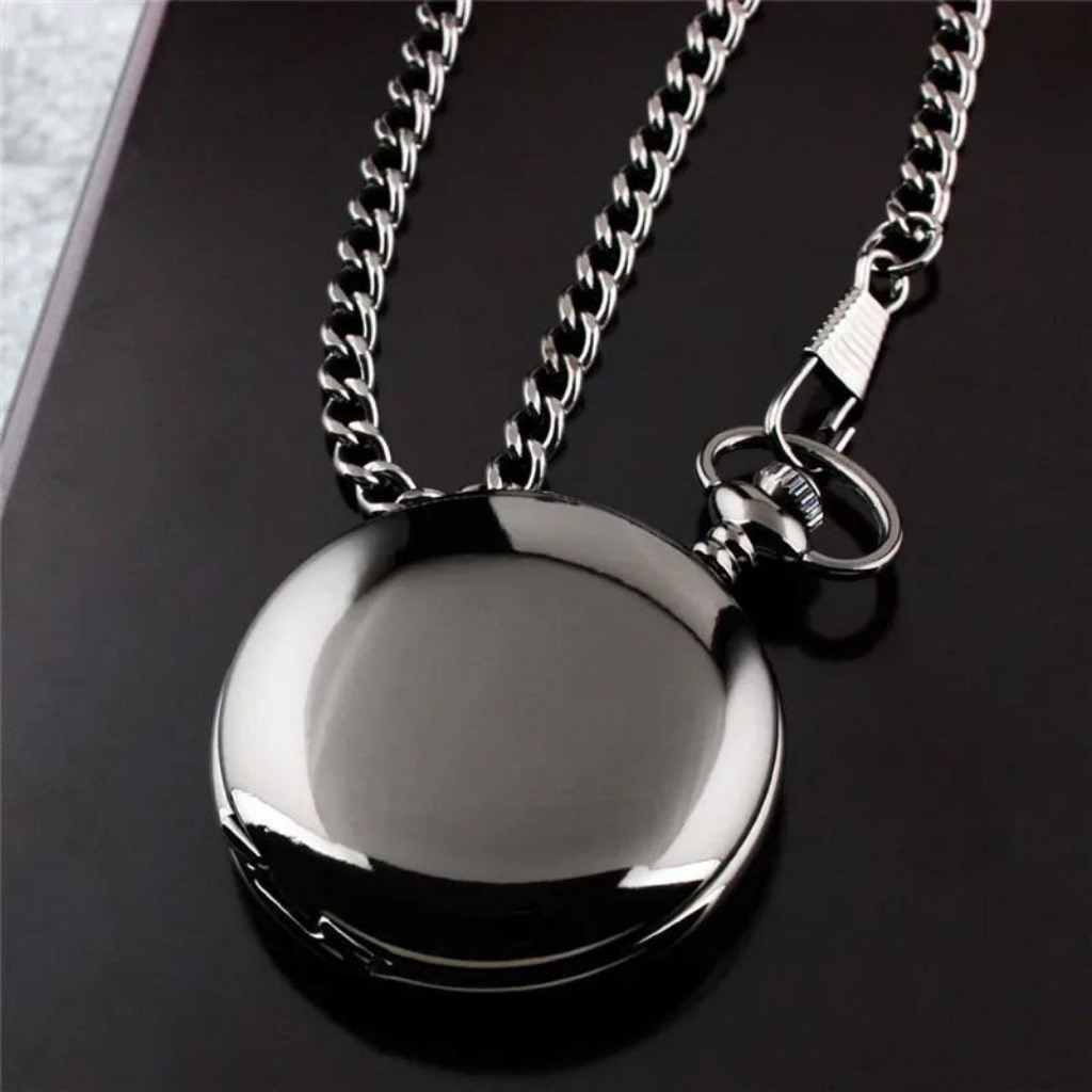 to   the bride black quartz pocket watch durable arabic numerals dial chain pendant present for christmas new year birthday gift details 2