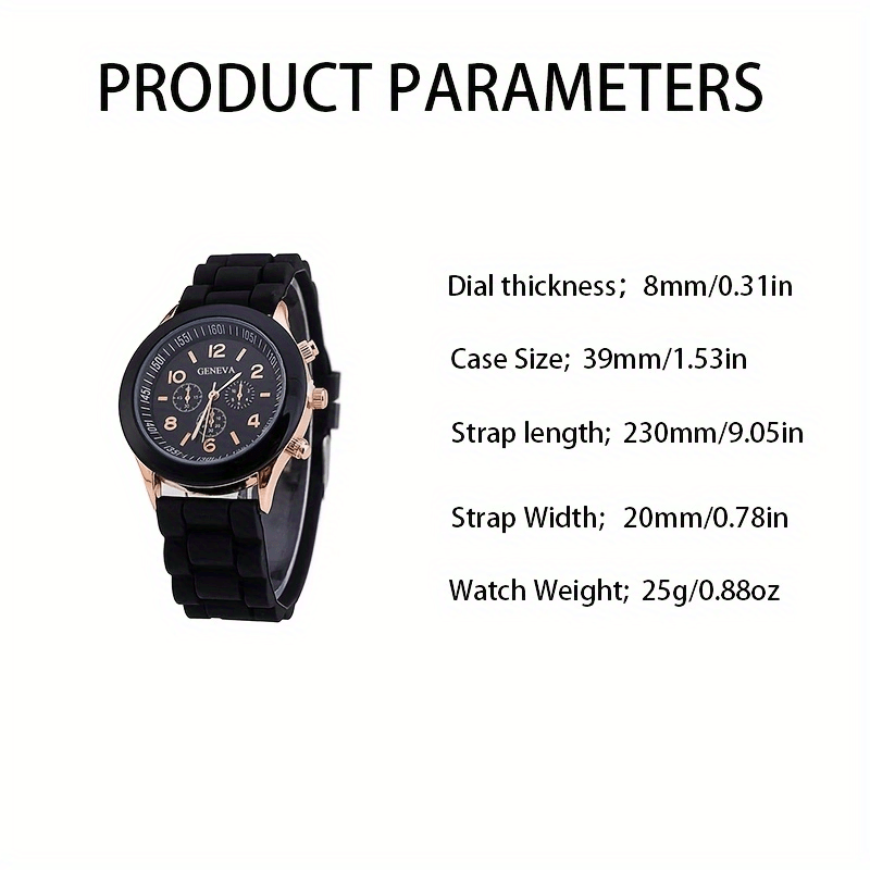 2pcs casual round pointer quartz watch fashion analog wrist watch for women men valentines gift for him her details 5