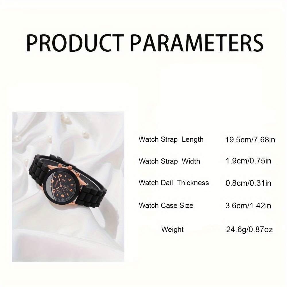 2pcs couples watch casual round pointer quartz watch analog silicone wrist watch valentines gift for him her details 4