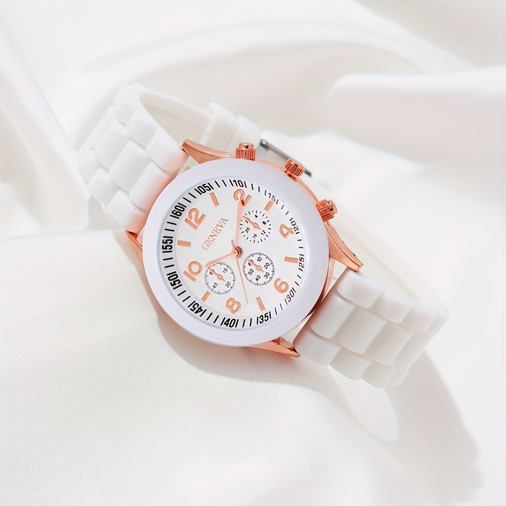 2pcs couples watch casual round pointer quartz watch analog silicone wrist watch valentines gift for him her details 5