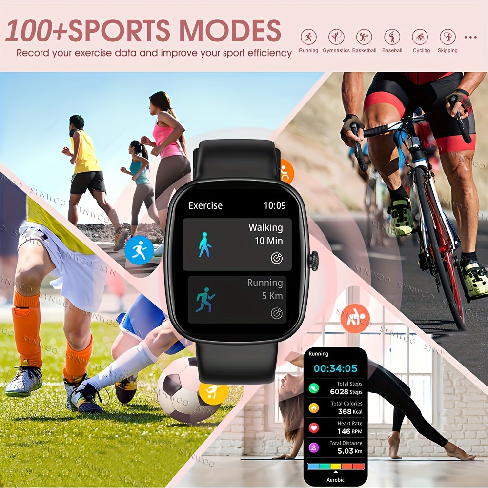 original smart watch for men women answer make call with calorie   pedometer 100 sport modes music control voice control colorful smart band bracelet for ios android details 7