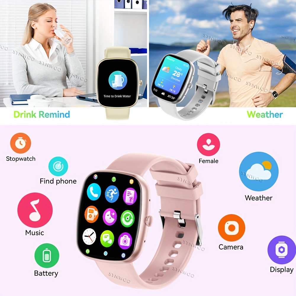 original smart watch for men women answer make call with calorie   pedometer 100 sport modes music control voice control colorful smart band bracelet for ios android details 9