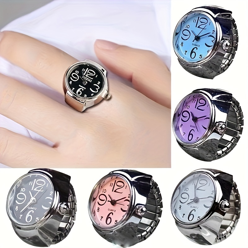 y2k punk fashion quartz ring watch cool stretchy finger watch for women men valentines gift for him her details 1