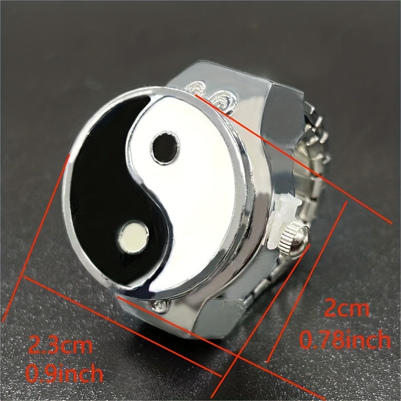 color block round quartz watch   metal watch trendy couple finger ring watches accessories details 3