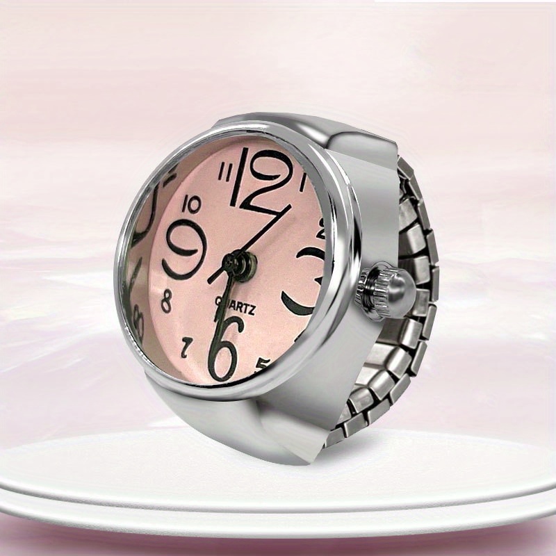 y2k round pointer quartz finger watch punk party   elastic band ring watch gift for valentines day details 3