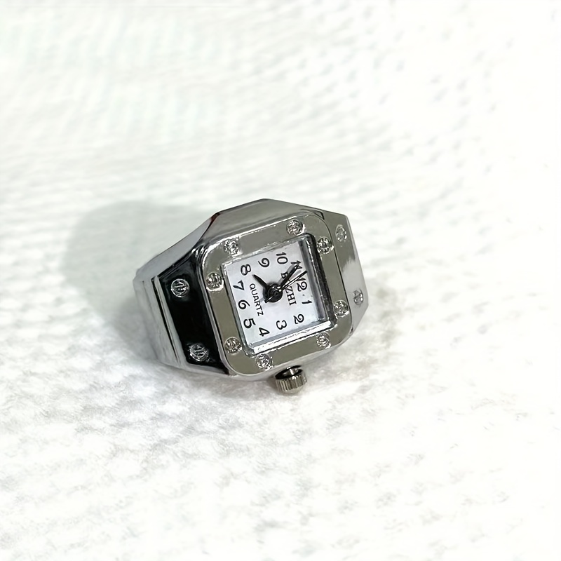 square mini finger ring watch punk simple quartz watch trendy couple finger ring watches accessories details 2