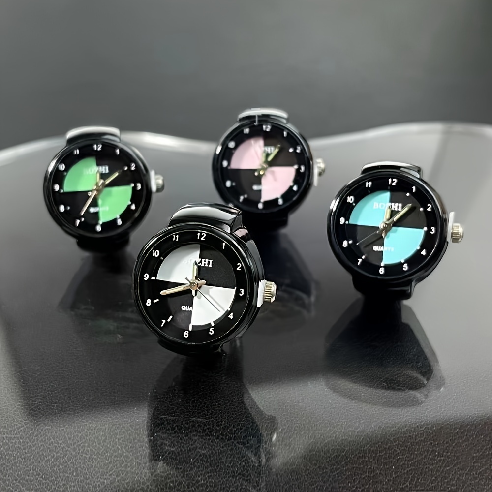 funky glow in the dark finger watches simple creative ring watches for men women unisex novelty accessory details 0