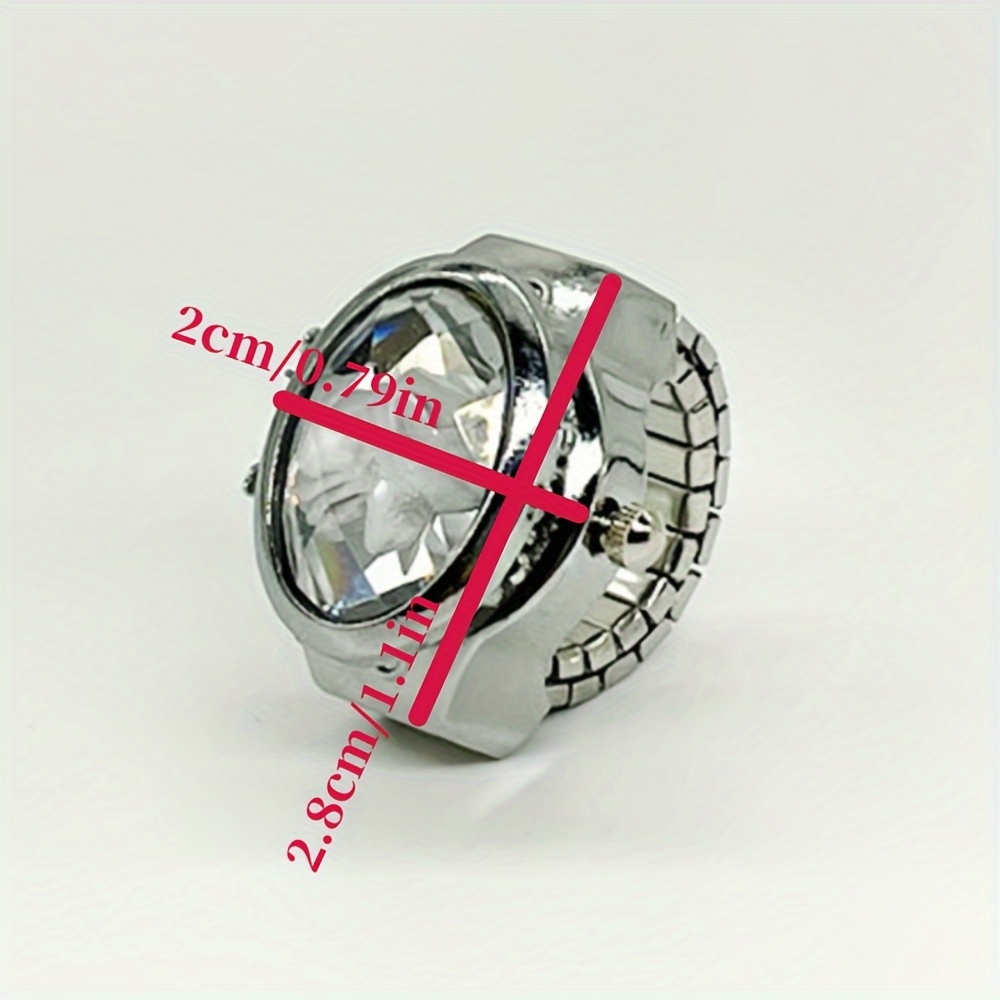 y2k luxury rhinestone quartz ring watch   fashion stretchy band finger watch gift for women female details 4